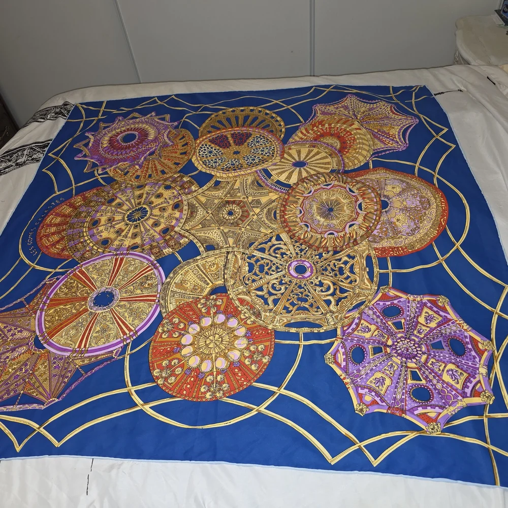 Hermes Purple and Blue Scarf - Picture 7 of 7